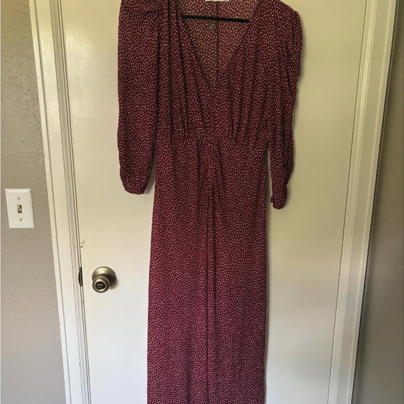 Mango Burgundy Long Sleeve Dress - Picture 1 of 1
